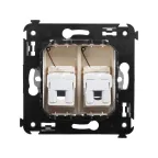 Avanti Розетка телефонная в стену двойная, ''Ванильная дымка''