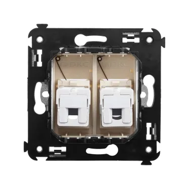 Avanti Розетка телефонная в стену двойная, ''Ванильная дымка''