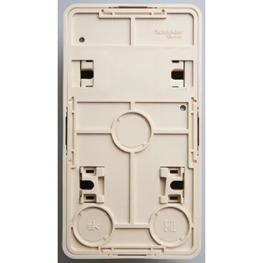 ЭТЮД Блок открытой установки Розетка без заземления + Выключатель двухклавишный бежевый