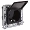 Avanti Розетка с крышкой в стену, 2P+E, ''Черный квадрат''
