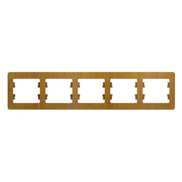 GLOSSA Рамка 5 постов горизонтальная дуб