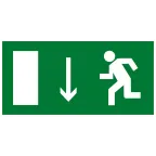 Знак эвакуационный E 10 ''Указатель двери эвакуационного выхода (левосторонний)'' 150х300 мм, пластик с покрытием фотолюминесцентным ГОСТ Р 12.4.026-2001