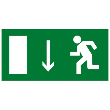 Знак эвакуационный E 10 ''Указатель двери эвакуационного выхода (левосторонний)'' 150х300 мм, пластик с покрытием фотолюминесцентным ГОСТ Р 12.4.026-2001