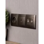 Валенсия Рамка 3-местная графит