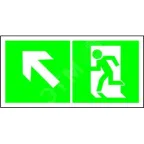 Знак безопасности BL-3015.E34"Напр. к эвакуационному выходу налево вверх" | a18186 | Белый свет
