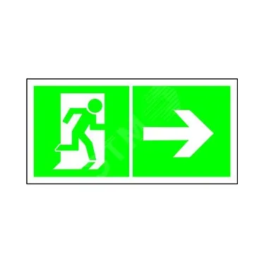 Знак безопасности PP-40205.E35 "Напр. к эвакуационному выходу направо" | a18196 | Белый свет