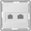 W59 Розетка информационная двойная кат.5 в рамку матовый хром