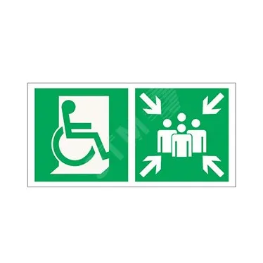 Знак безопасности BL-3015B.E74"Пункт (место) сбора для МГН (безоп. зона МГН)" | a18374 | Белый свет