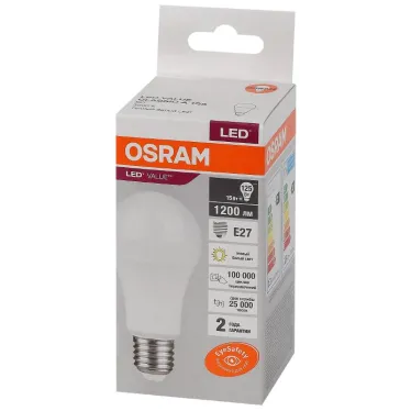 Лампа светодиодная LED 15 Вт E27 3000К 1200Лм груша 220 В (замена 125Вт) OSRAM