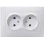 Розетка 2-местная без заземляющего контакта и защитной шторки 10А керамика КВАРТА белая (РС12-2-КБ )