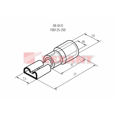 Клемма плоская изолир РПи-м 1.5-(6.3) РпИм 1,25-25, REXANT