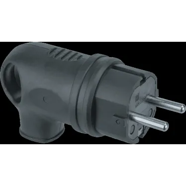 Вилка Navigator 61 367 NCA-PLR01-16A-E-IP44-BL угловая с заземлением каучук черная