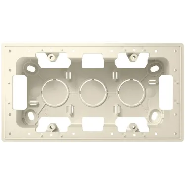 Коробка монтажная для накладного монтажа на 2 модуля, слоновая кость