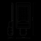 Светильник уличный консольный ДКУ 50 Вт 5000 лм 5000К AC 220В IP65 355х155х57мм широкая КСС Ш Avenue Gauss