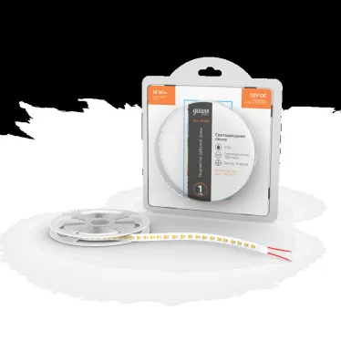 Лента светодиодная LED 2835/120-SMD 10 Вт/м 700 лм/м 3000К DC 12В IP20 8мм (блистер 3м) Basic Gauss