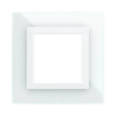 Рамка из натурального стекла, ''Avanti'', белая, 2 модуля