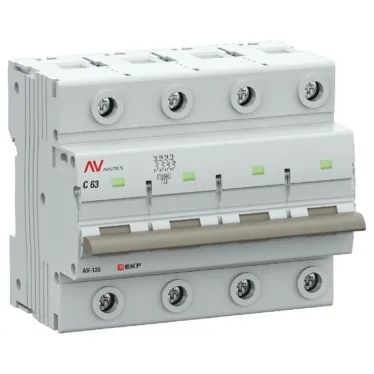 Выключатель автоматический AV-125 4P 63A (C) 10kA EKF AVERES