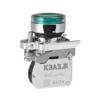 Кнопка КМЕ4530мЛС-24В-зеленый-3но+0нз-цилиндр-индикатор-IP54-