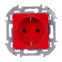 Розетка с заземлением - Legrand Inspiria - со шторками 16А 250В винтовые зажимы - красная