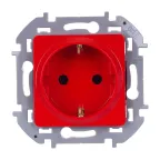 Розетка с заземлением - Legrand Inspiria - со шторками 16А 250В винтовые зажимы - красная