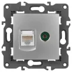 Розетка RJ45+TV, Эра Elegance, алюминий, 14-3110-03