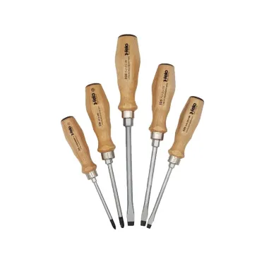 Набор отверток ударных SL/PZ с деревянной рукояткой, 5 шт