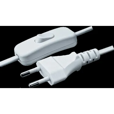 Шнур NPS-FS-170-2x0.5-WH 1.7м с выкл. белый Navig