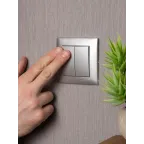 Валенсия лицевая панель выключателя 2-кл. проходного 10А сталь