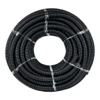 Труба ПНД гибкая гофрированная d20мм, тяжёлая с протяжкой, 100м, цвет черный PROxima