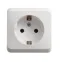 ЭТЮД Розетка наружная с заземлением без шторок белая