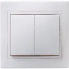 Выключатель 2-клавишный 10А керамика КВАРТА белый (ВС10-2-0-КБ )
