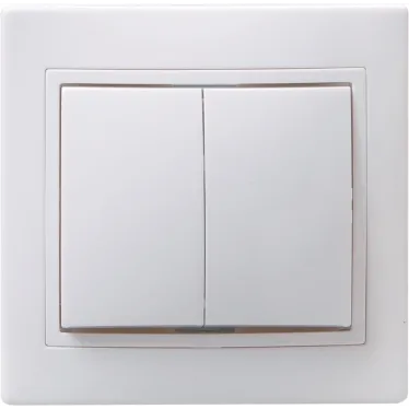 Выключатель 2-клавишный 10А керамика КВАРТА белый (ВС10-2-0-КБ )