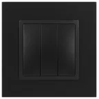 Выключатель тройной, 10АХ-250В, Эра Elegance, антрацит,14-1107-05