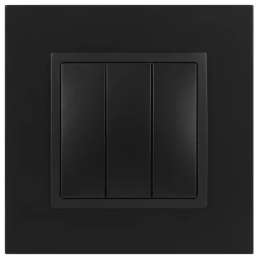 Выключатель тройной, 10АХ-250В, Эра Elegance, антрацит,14-1107-05