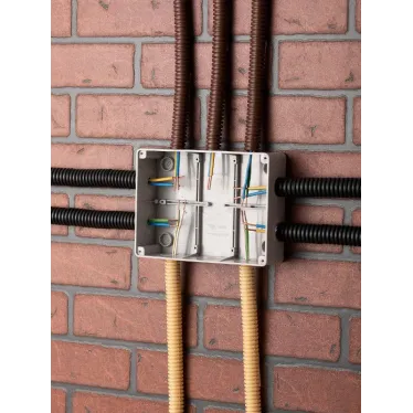 Коробка распаячная КМР-050-042 пылевлагозащитная 10 мембранных вводов уплотнительный шнур (190х140х70) PROxima