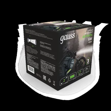 Фонарь светодиодный налобный 6 Вт 180 лм Черный IP42 аккумуляторный Lead acid 800мАч GFL Gauss