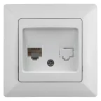 Розетка информационная RJ45, СУ, Solo, белый, 4-303-01