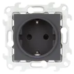 Розетка 2К+З Schuko со штор, графит