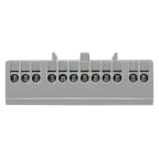 Шина фаза L (6х9мм) 12 отверстий латунь серый изолированный корпус на DIN-рейку PROxima