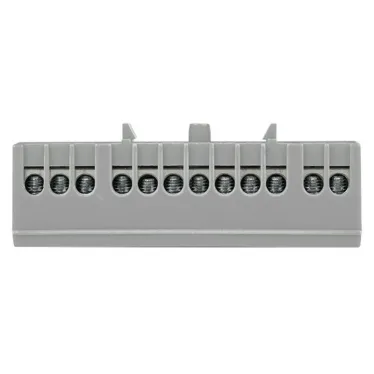 Шина фаза L (6х9мм) 12 отверстий латунь серый изолированный корпус на DIN-рейку PROxima