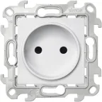 Розетка 2К с защитными шторками, белый