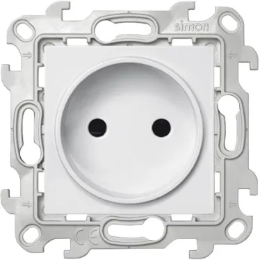 Розетка 2К с защитными шторками, белый