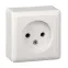 ХИТ Розетка наружная без заземления 250В 10А белая