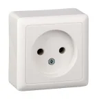 ХИТ Розетка наружная без заземления 250В 10А белая