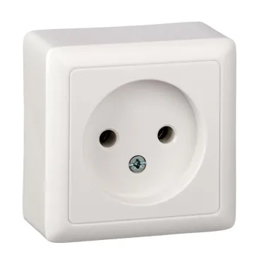 ХИТ Розетка наружная без заземления 250В 10А белая