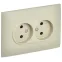 SKANDY Розетка 2-местная без заземления с защитными шторками 10А в сборе SK-R09B бежевый IEK