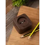 Розетка 1-местная ОП Минск 10А без заземления темное дерево