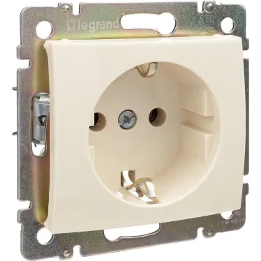 VALENA Розетка с заземлением в рамку слоновая кость