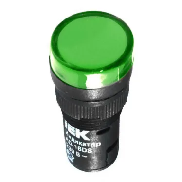 Лампа AD16DS LED матрица d16мм зеленый 36В AC/DC