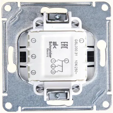 GLOSSA Выключатель трехклавишный сх.3 антрацит в рамку